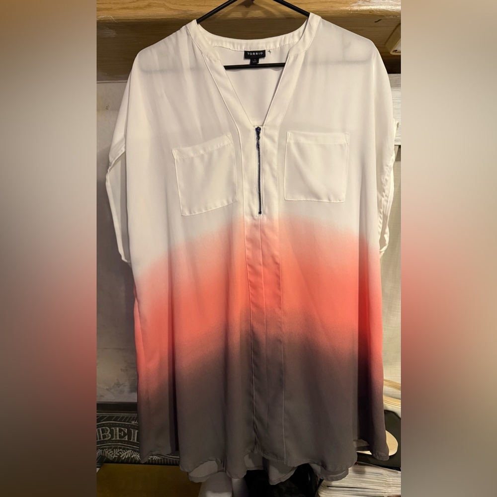 Torrid 1x sunset ombré georgette tunic top SOLD OUT plus